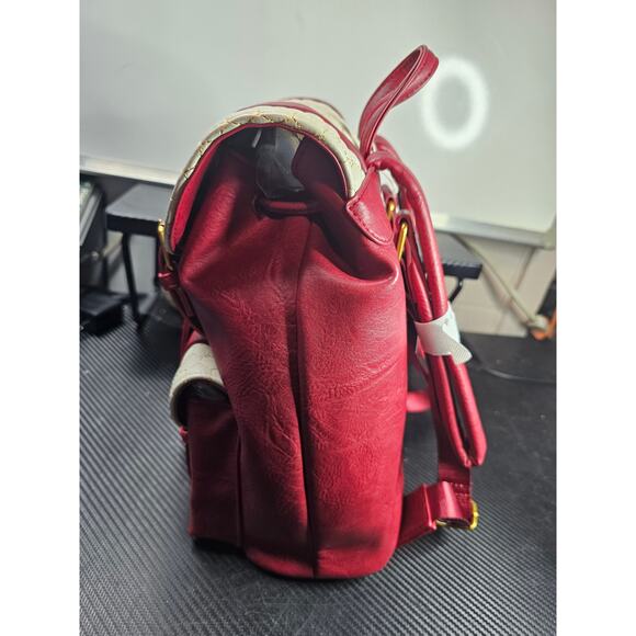 New Loungefly Disney Winnie the Pooh Honeycomb Pattern Buckle Strap Backpack - Picture 6 of 9